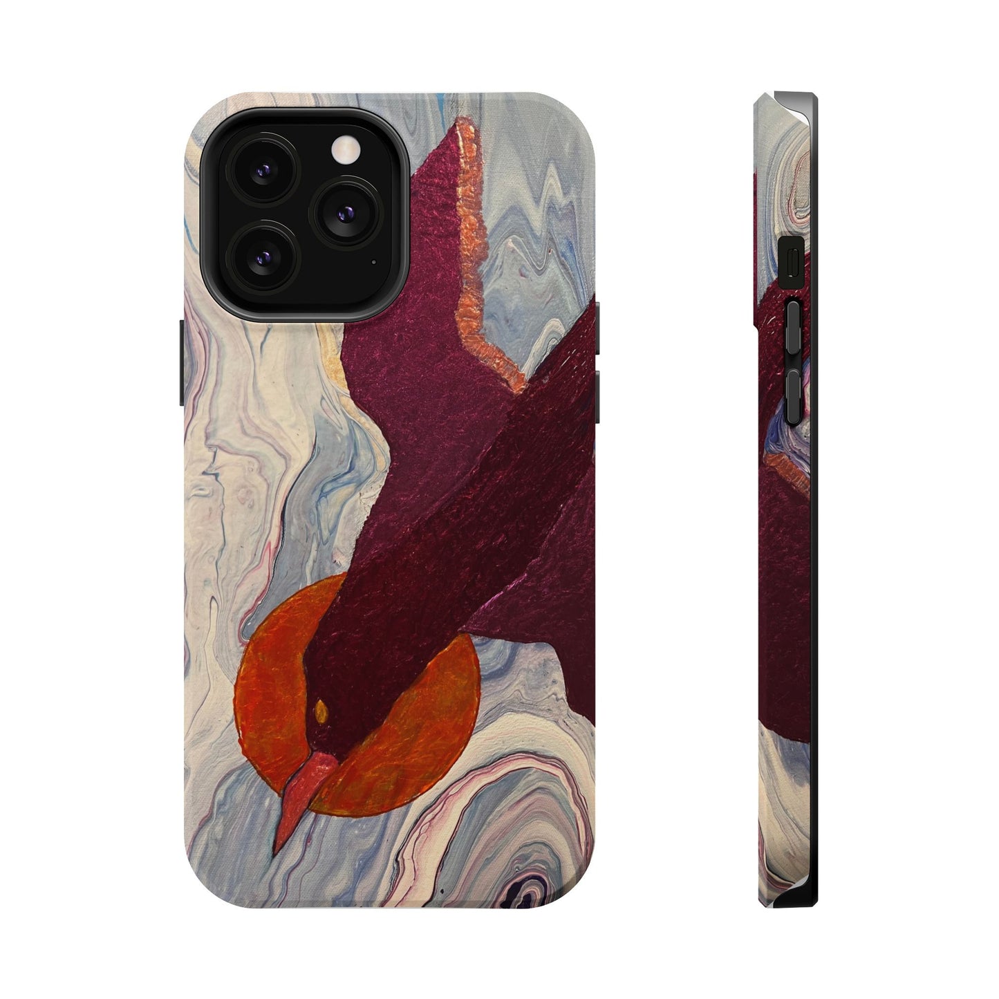 MagSafe IPhone Tough Case - Iphone Models 13, 14, and 15 Bird Art Sun Unique