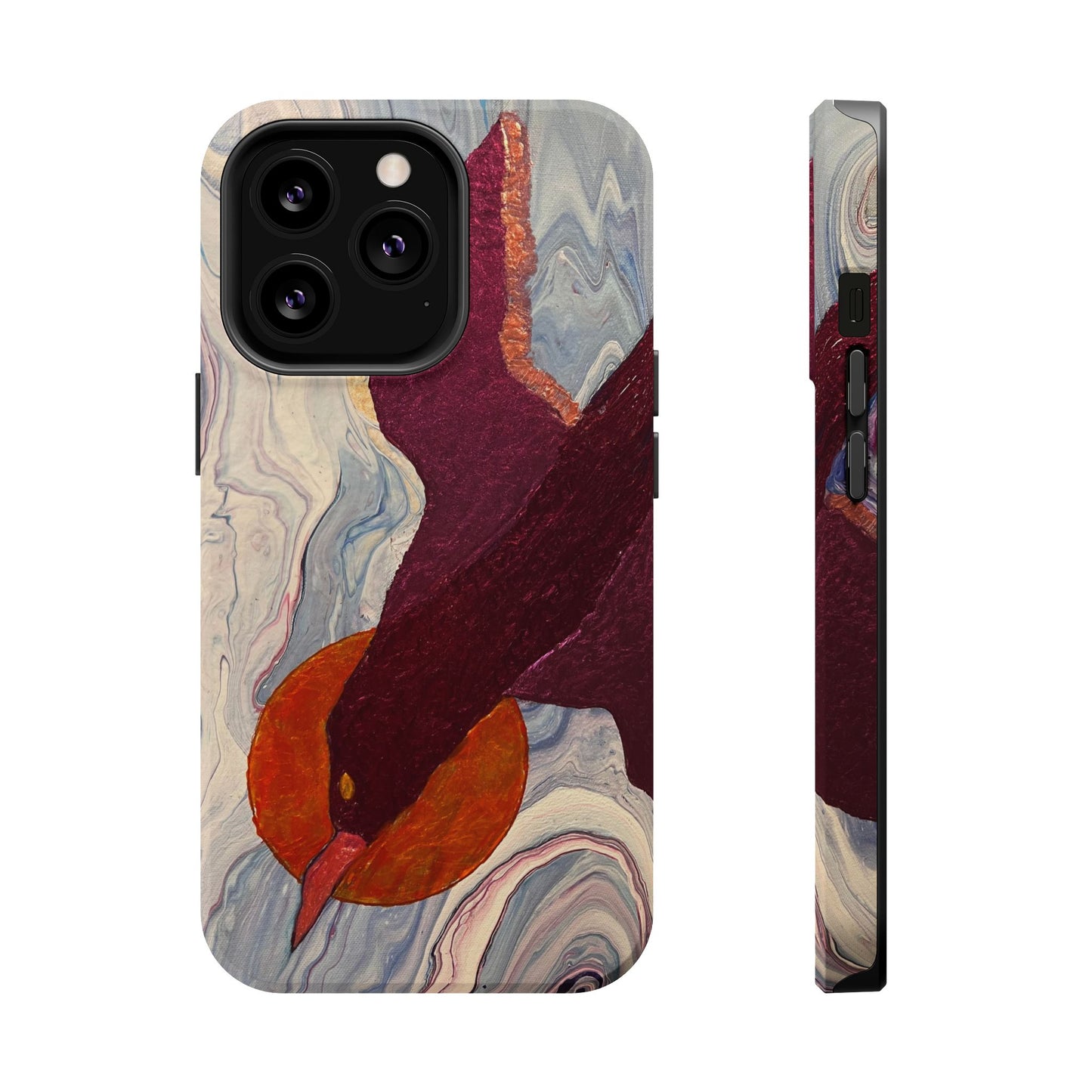 MagSafe IPhone Tough Case - Iphone Models 13, 14, and 15 Bird Art Sun Unique