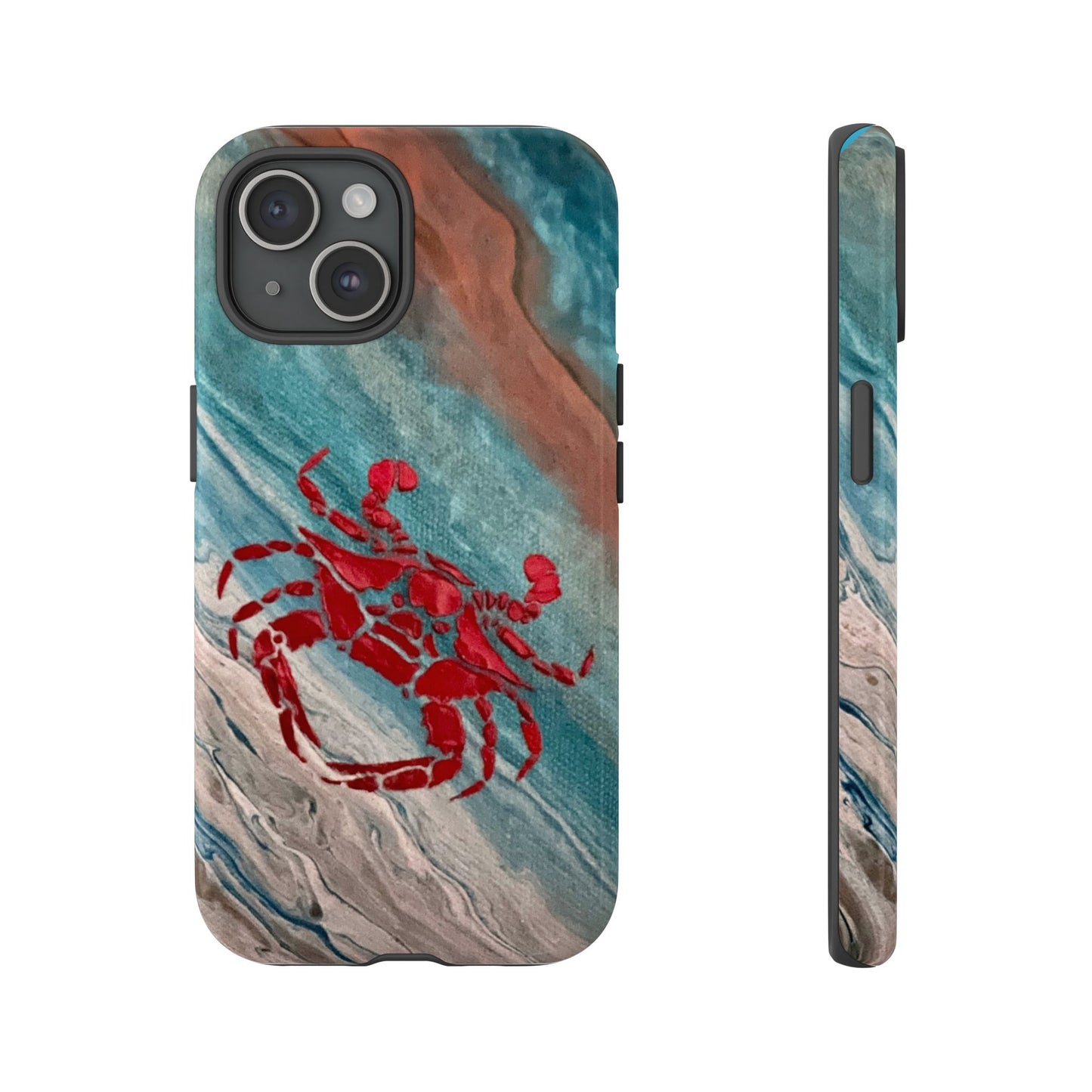 Phone Case - Red Crab Original Abstract Art Ocean Design