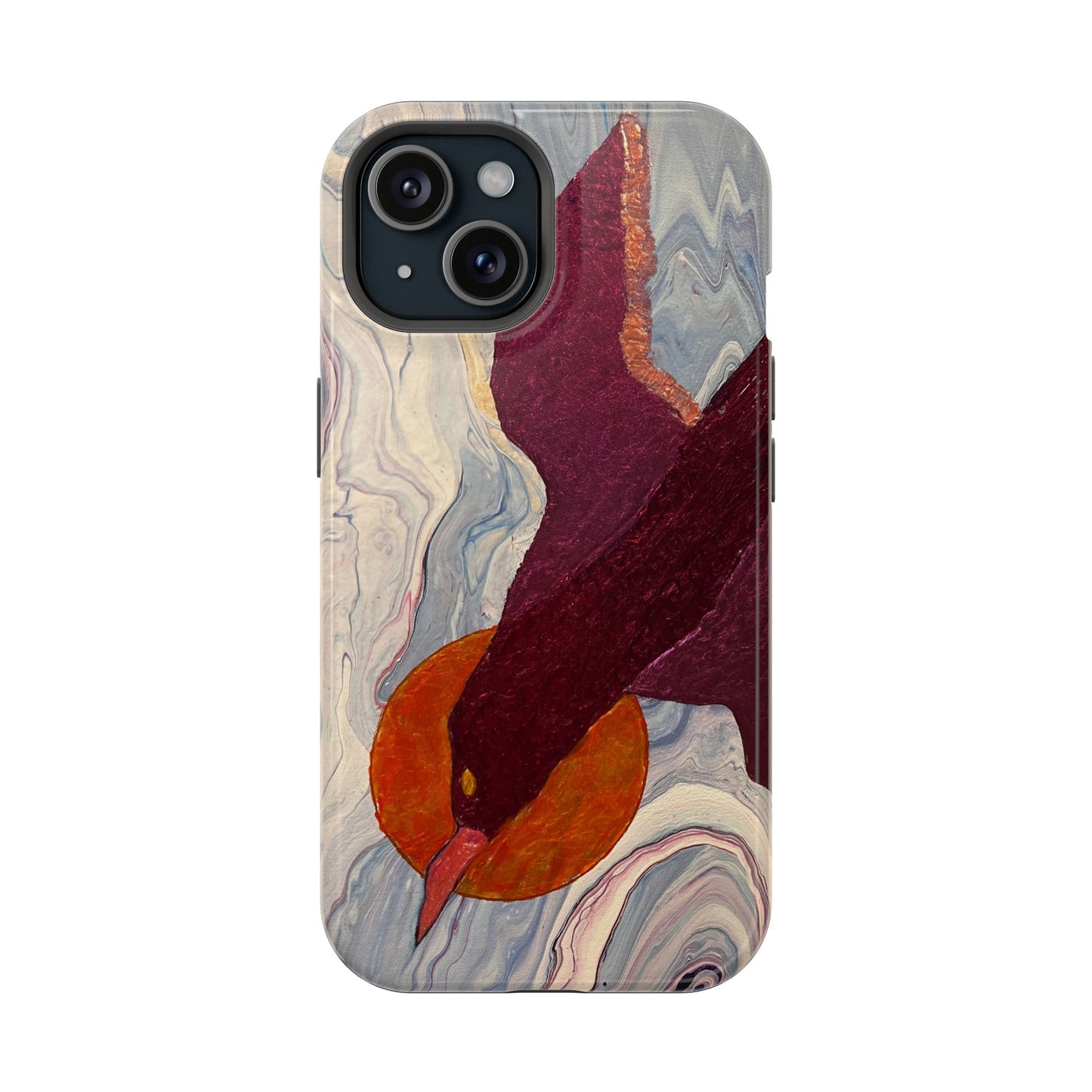 MagSafe IPhone Tough Case - Iphone Models 13, 14, and 15 Bird Art Sun Unique