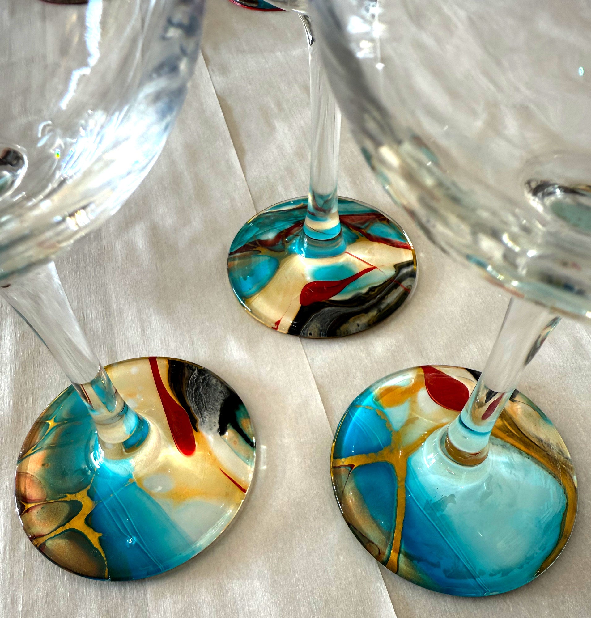 3 Large Wine Glasses