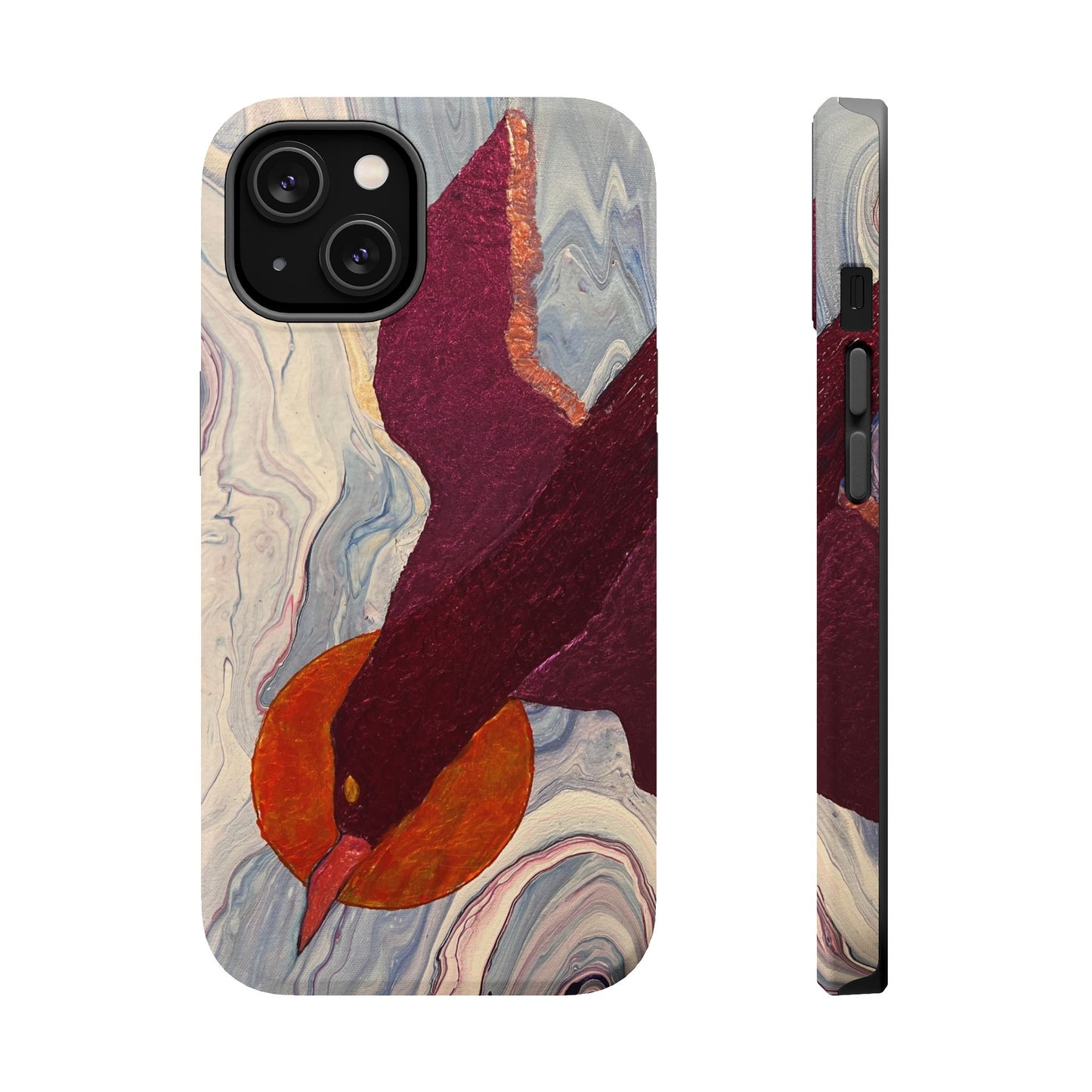 MagSafe IPhone Tough Case - Iphone Models 13, 14, and 15 Bird Art Sun Unique