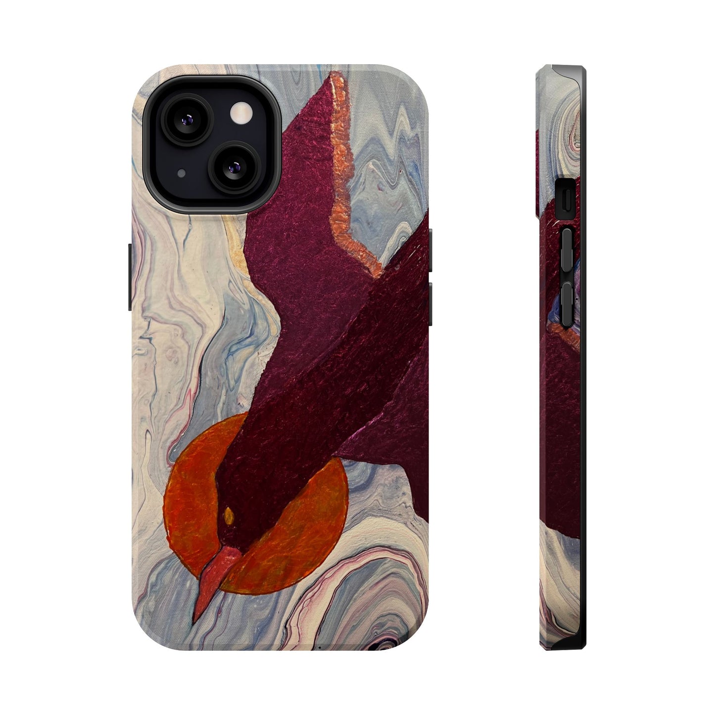 MagSafe IPhone Tough Case - Iphone Models 13, 14, and 15 Bird Art Sun Unique