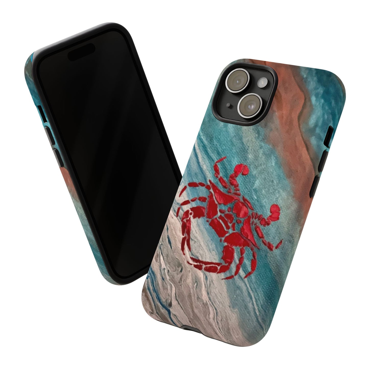 Phone Case - Red Crab Original Abstract Art Ocean Design