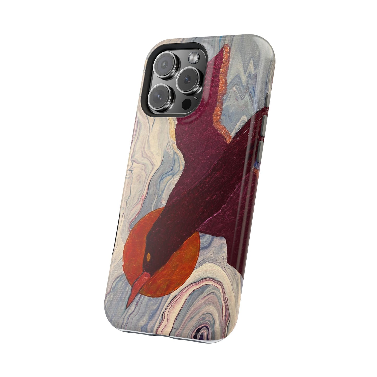 MagSafe IPhone Tough Case - Iphone Models 13, 14, and 15 Bird Art Sun Unique