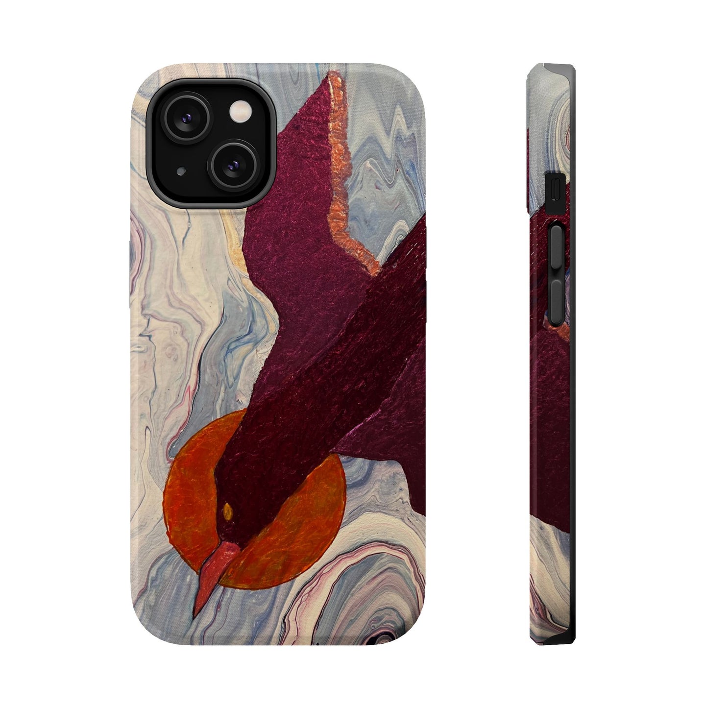 MagSafe IPhone Tough Case - Iphone Models 13, 14, and 15 Bird Art Sun Unique