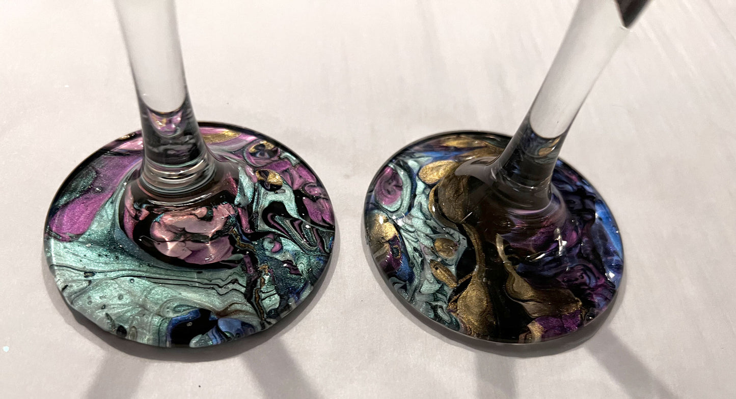 Custom-Painted Wine Glasses